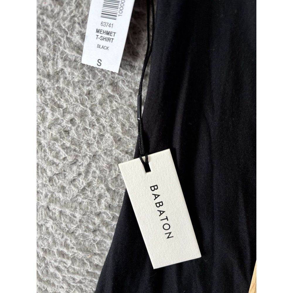 Aritzia Babaton Mehmet‎ T-Shirt Womens Small Drape Front Black Long Sleeve NEW - Picture 5 of 11